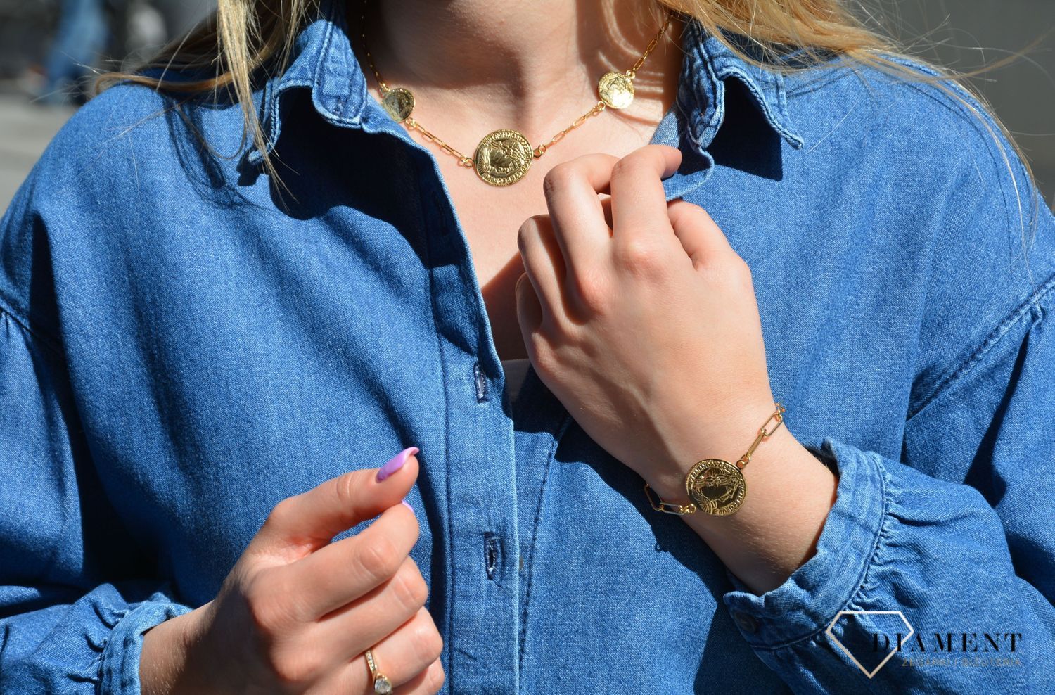 Naszyjnik srebrny pozł. monetki Dall'Acqua  C RM 24988 (2).JPG